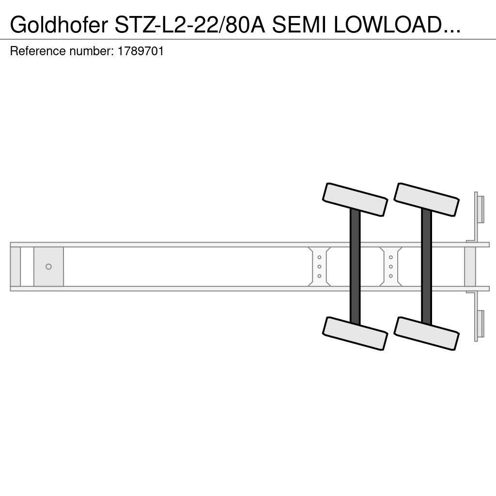 Goldhofer STZ-L2-22/80A SEMI LOWLOADER/DIEPLADER/TIEFLADER Zemie treileri