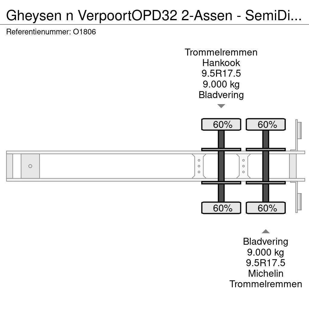  Gheysen n Verpoort OPD32 2-Assen - SemiDieplader - Zemie treileri