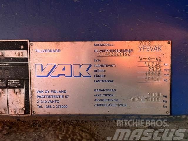VAK V-4-40 VECTOR 1850 / BOX L=12385 mm Treileri ar ar temperatūras kontroli