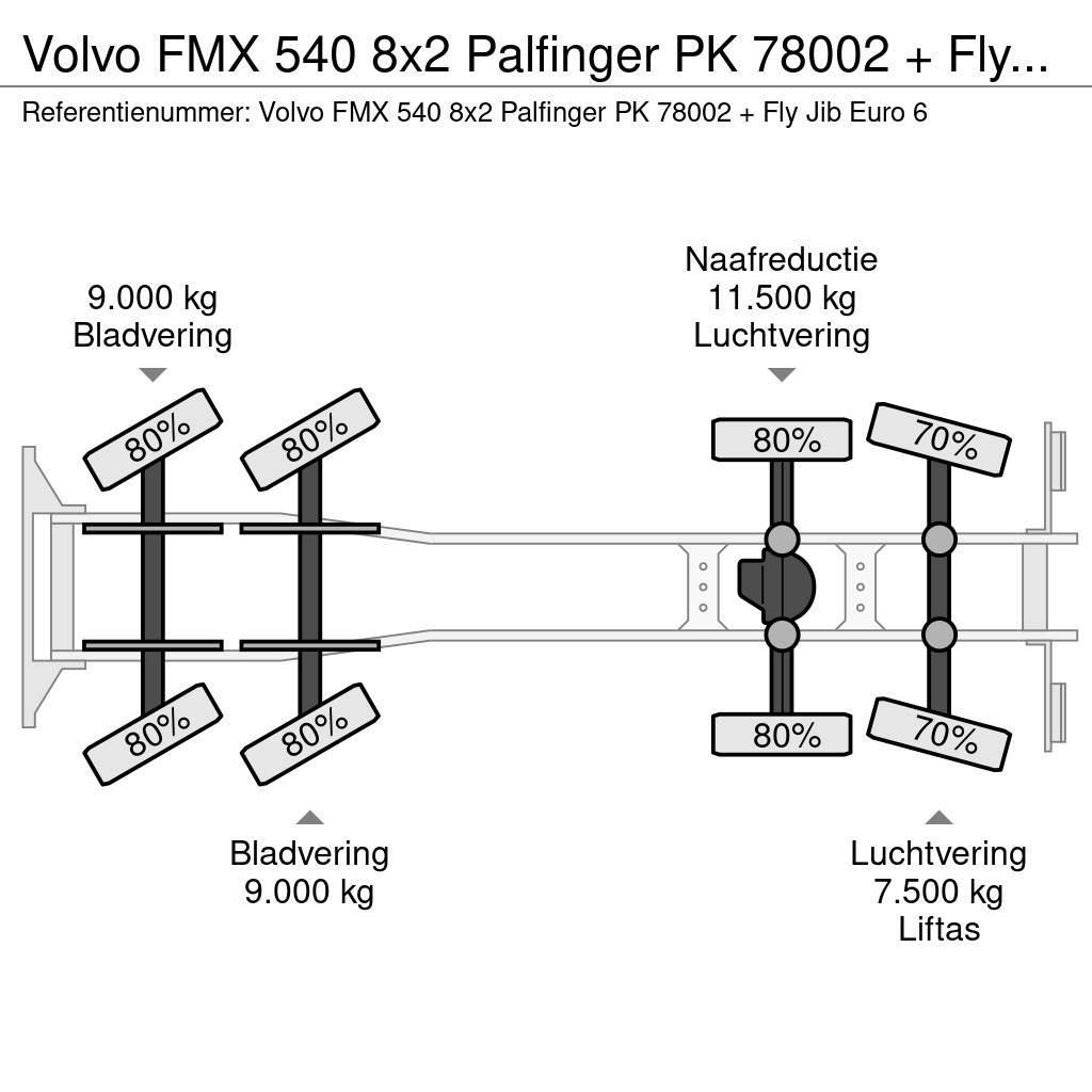 Volvo FMX 540 8x2 Palfinger PK 78002 + Fly Jib Euro 6 Visurgājēji celtņi