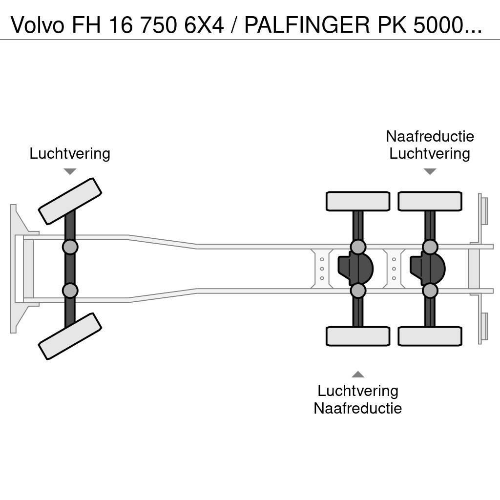 Volvo FH 16 750 6X4 / PALFINGER PK 50002 KRAAN / 50 T/M Visurgājēji celtņi