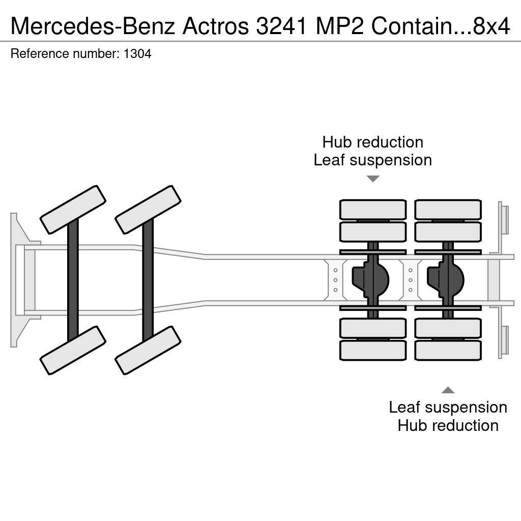 Mercedes-Benz Actros 3241 MP2 Container Hook 8x4 V6 EPS 3 Pedals Treileri ar āķi