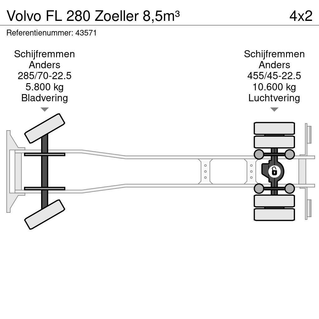 Volvo FL 280 Zoeller 8,5m³ Atkritumu izvešanas transports