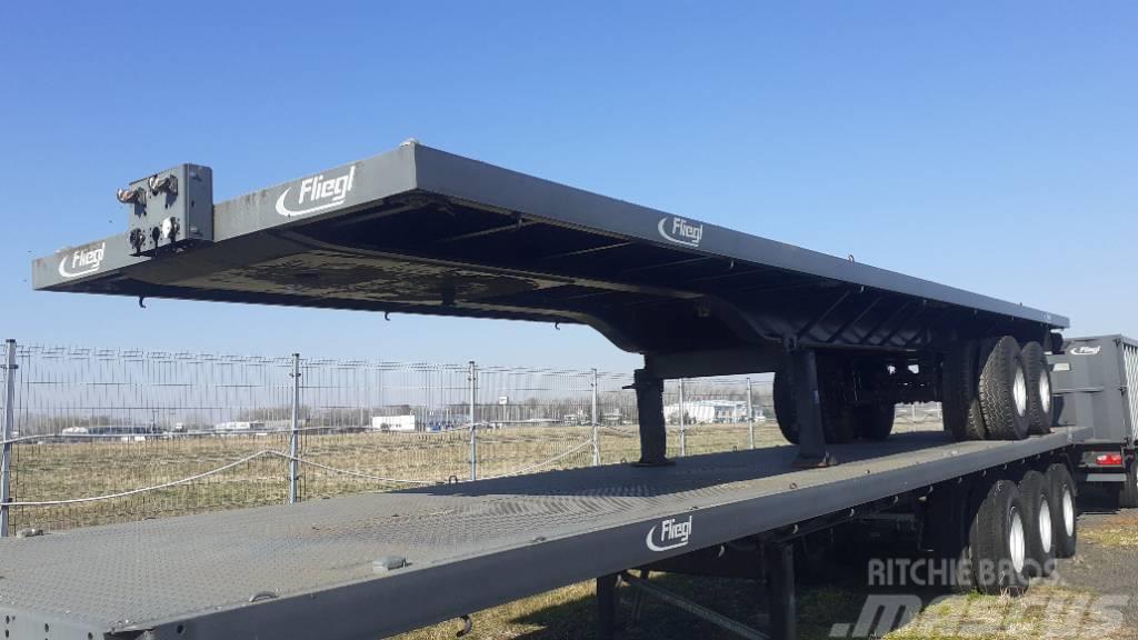 Fliegl SZS 410 Two axles platform semitrailer Tents treileri
