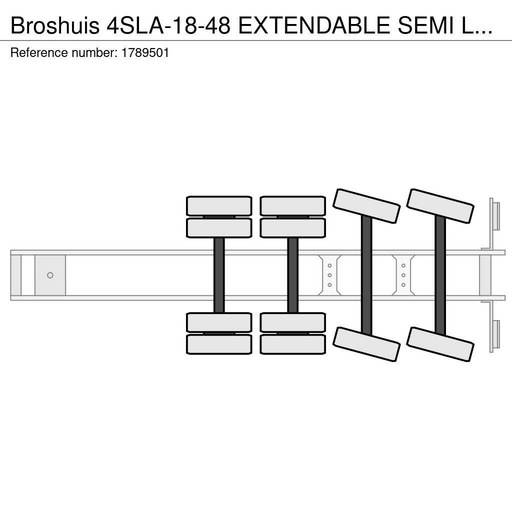 Broshuis 4SLA-18-48 EXTENDABLE SEMI LOWLOADER/DIEPLADER/TIE Zemie treileri