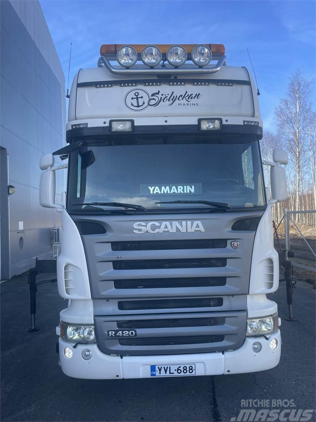 Scania R 420 4x2-3700 Topline + PM 12.5 S nosturi radioll Smagās mašīnas ar celtni
