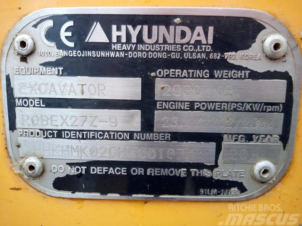 Hyundai Robex 27Z-9 Mini ekskavatori < 7 t