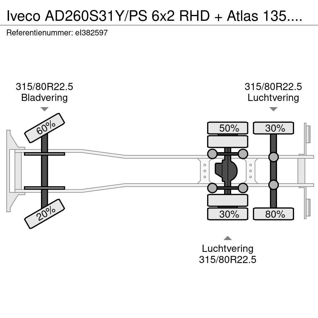 Iveco AD260S31Y/PS 6x2 RHD + Atlas 135.2E-A2 Platformas/izkraušana no sāniem