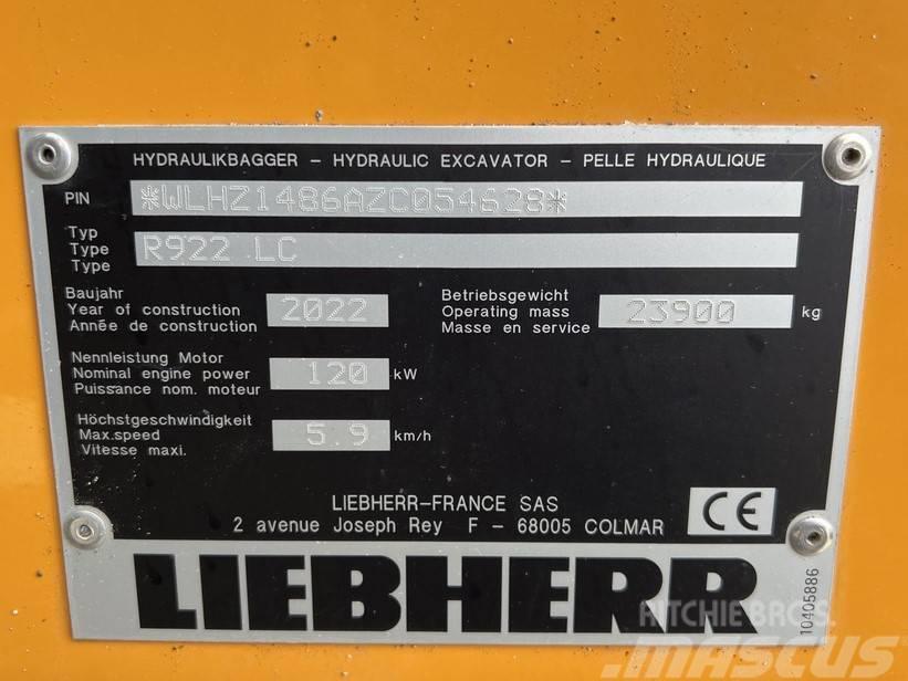 Liebherr R922 LC Kāpurķēžu ekskavatori