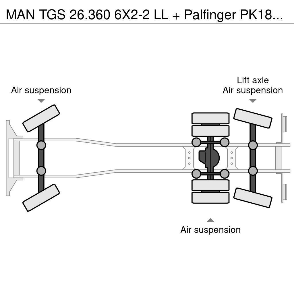 MAN TGS 26.360 6X2-2 LL + Palfinger PK18001 LA Platformas/izkraušana no sāniem