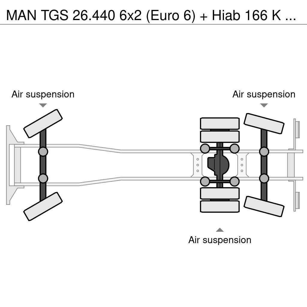 MAN TGS 26.440 6x2 (Euro 6) + Hiab 166 K Pro/Hipro Platformas/izkraušana no sāniem