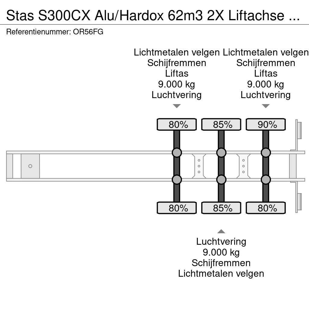 Stas S300CX Alu/Hardox 62m3 2X Liftachse Alcoa LED Piekabes pašizgāzēji