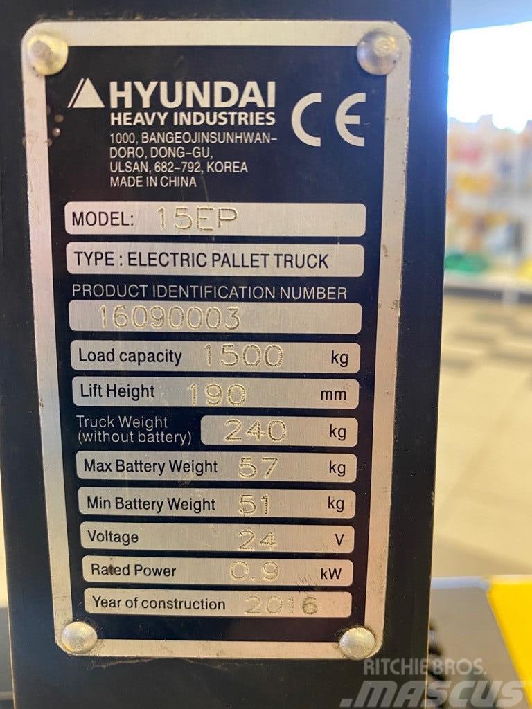 Hyundai 15EP Zemie palešu pacēlāji