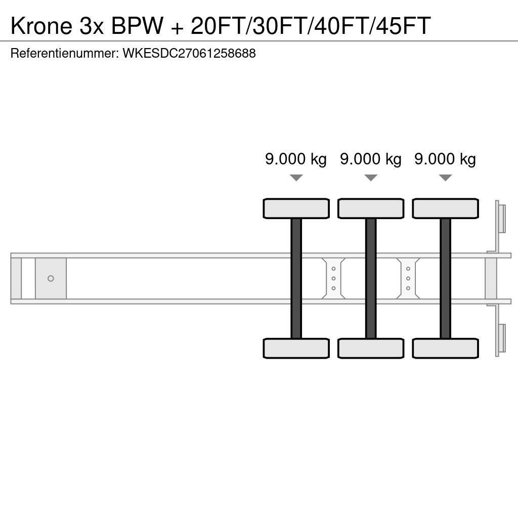Krone 3x BPW + 20FT/30FT/40FT/45FT Konteinertreileri