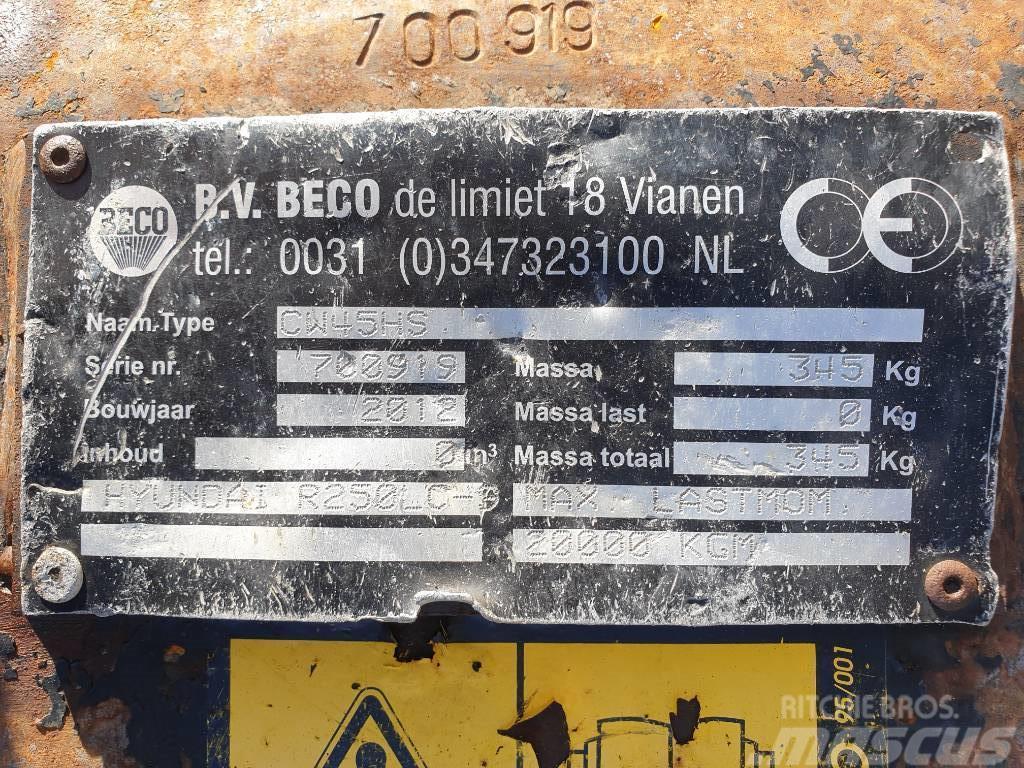 Beco Excavator quick coupler CW45S, Hyundai R250LC-9 Ātrie savienotāji