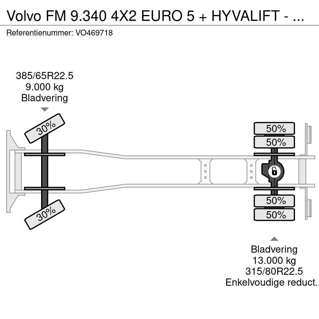 Volvo FM 9.340 4X2 EURO 5 + HYVALIFT - FULL STEEL SUSP. Kravas automašinas konteineru vedeji