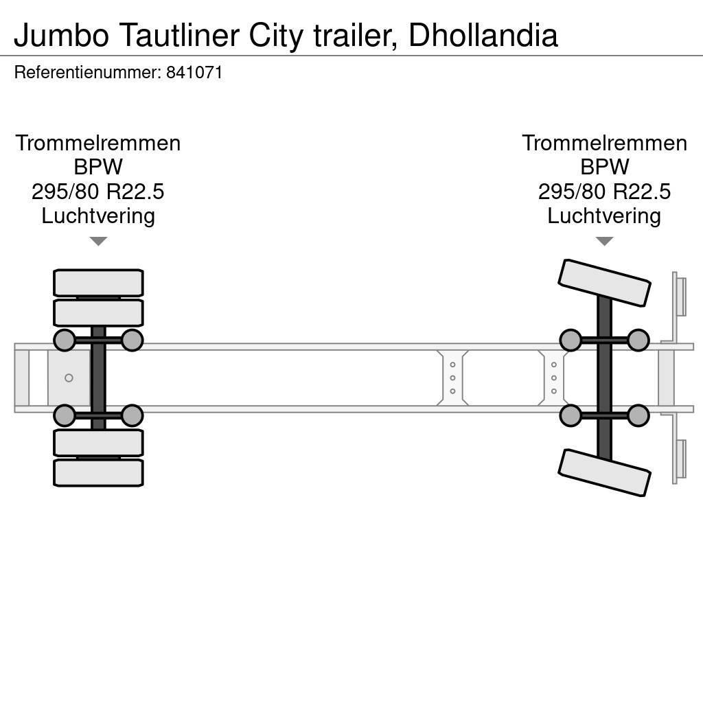 Jumbo Tautliner City trailer, Dhollandia Tents puspiekabes