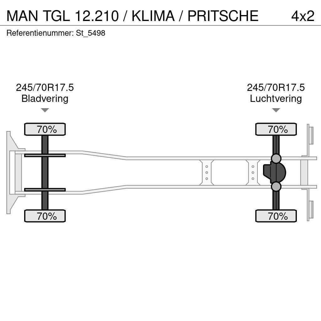 MAN TGL 12.210 / KLIMA / PRITSCHE Platformas/izkraušana no sāniem
