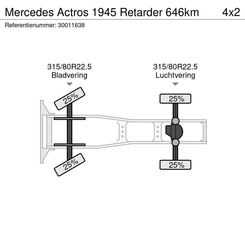Mercedes-Benz Actros 1945 Retarder 646km Vilcēji