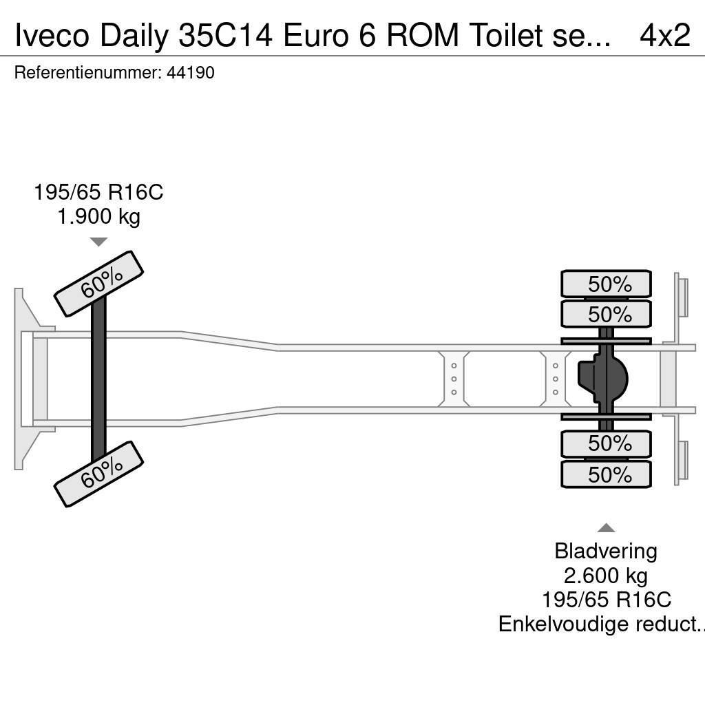 Iveco Daily 35C14 Euro 6 ROM Toilet servicewagen Kombinētās vakumsūkņa mašīnas