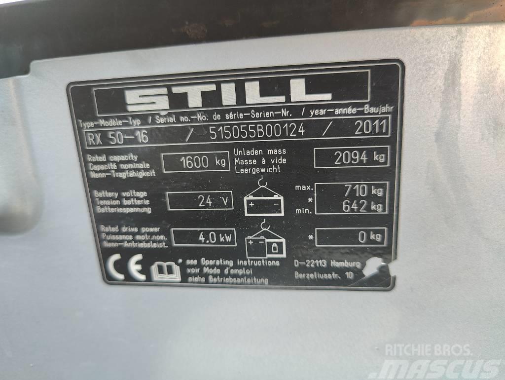Still RX50-16 sähkövastapainotrukki Elektriskie iekrāvēji