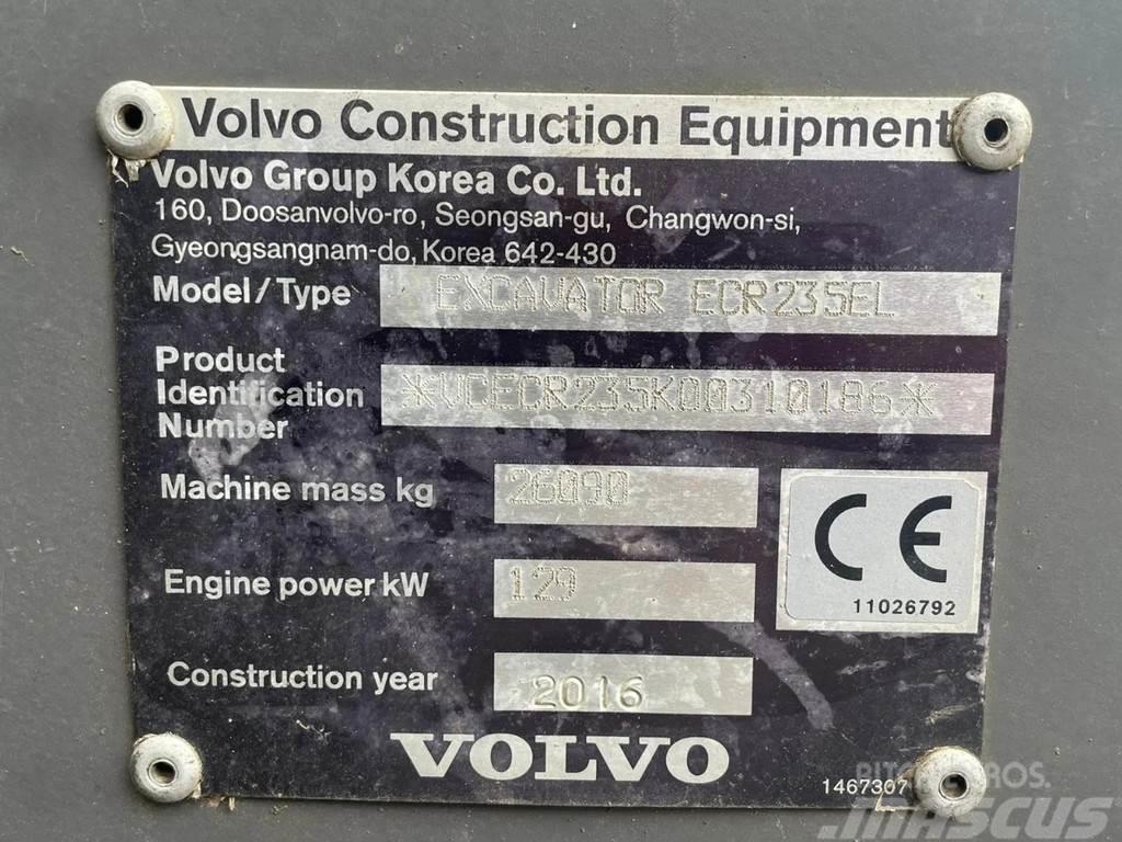 Volvo ECR 235 EL | ROTOTILT | BUCKET | AIRCO Kāpurķēžu ekskavatori