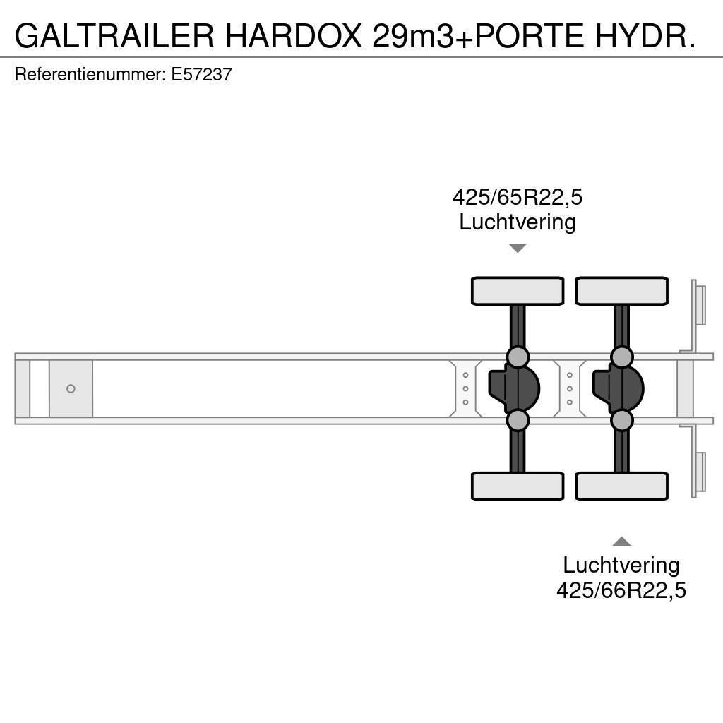  GALTRAILER HARDOX 29m3+PORTE HYDR. Piekabes pašizgāzēji
