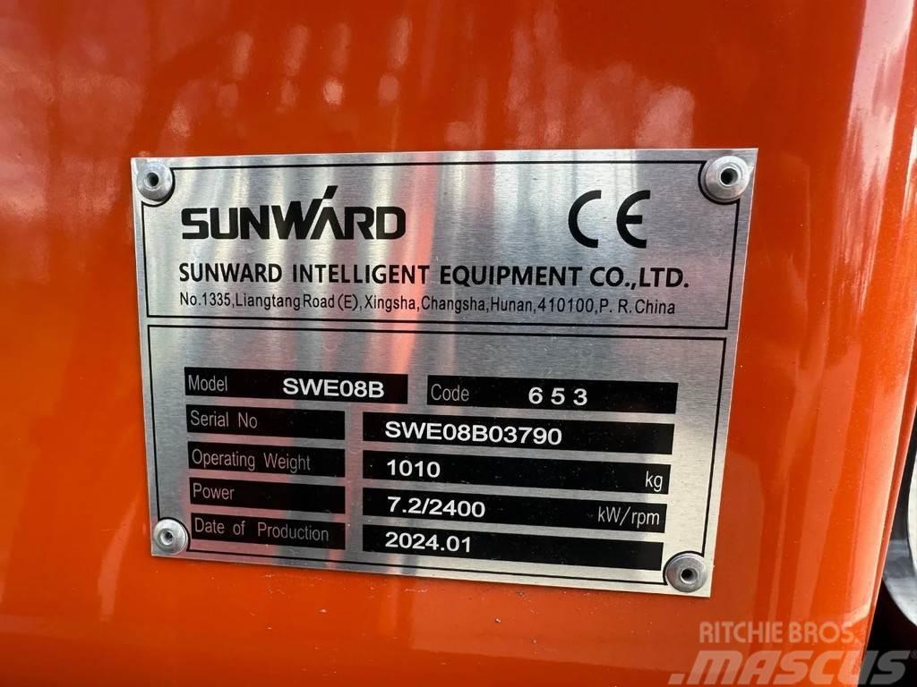 Sunward SWE08 minigraver 1ton NIEUW incl. 3 bakken Mini ekskavatori < 7 t