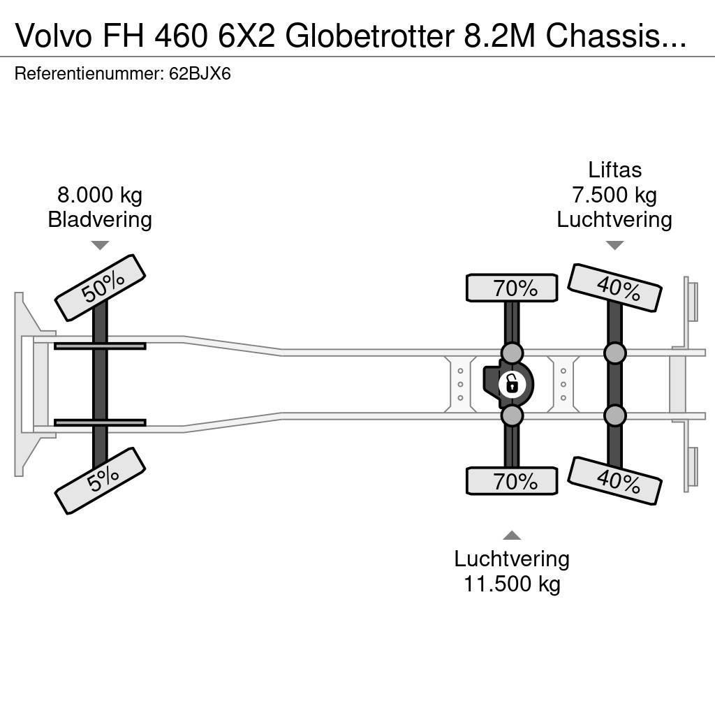 Volvo FH 460 6X2 Globetrotter 8.2M Chassis Xenon NL Truc Šasija ar kabīni