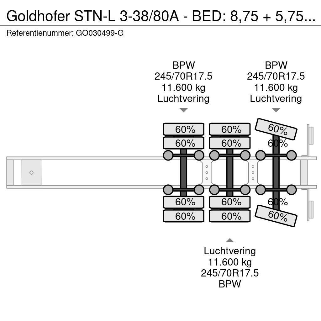 Goldhofer STN-L 3-38/80A - BED: 8,75 + 5,75 METER Zemie treileri
