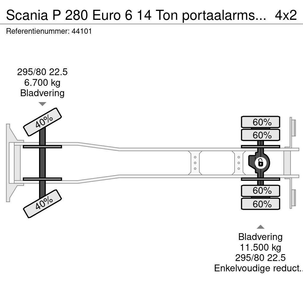 Scania P 280 Euro 6 14 Ton portaalarmsysteem Kravas automašinas konteineru vedeji