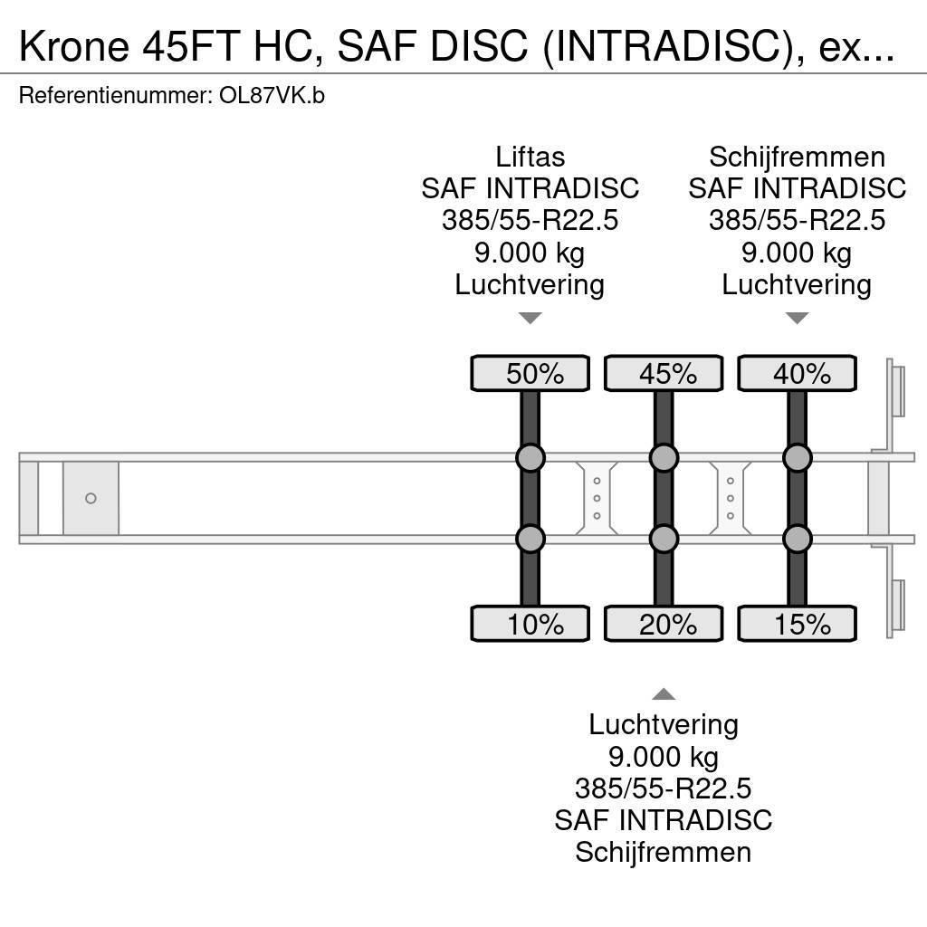 Krone 45FT HC, SAF DISC (INTRADISC), extendable front+ r Konteinertreileri