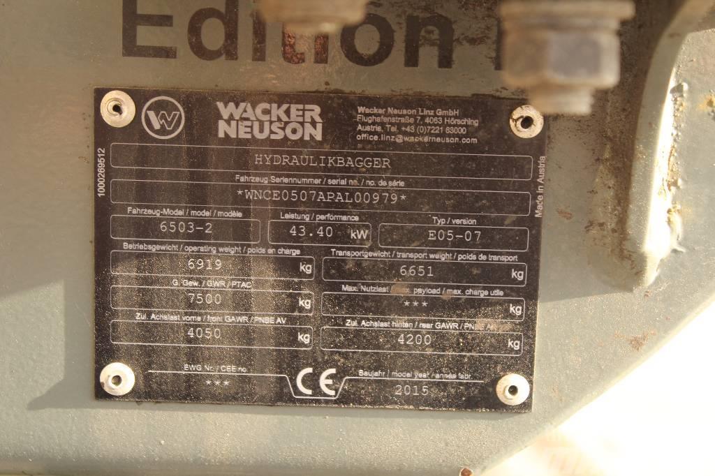Wacker Neuson 6503 / Engcon, 5 työlaitetta, Rasvari, Lämmitin Ekskavatori uz riteņiem