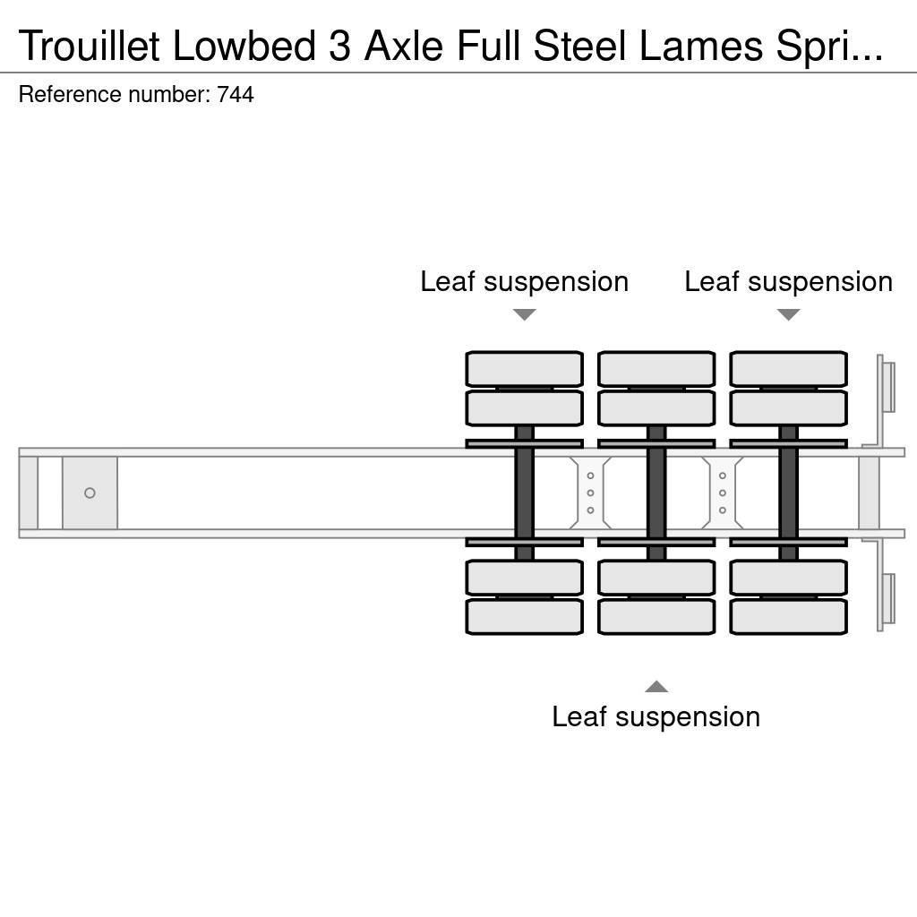 Trouillet Lowbed 3 Axle Full Steel Lames Spring Suspension 1 Zemie treileri