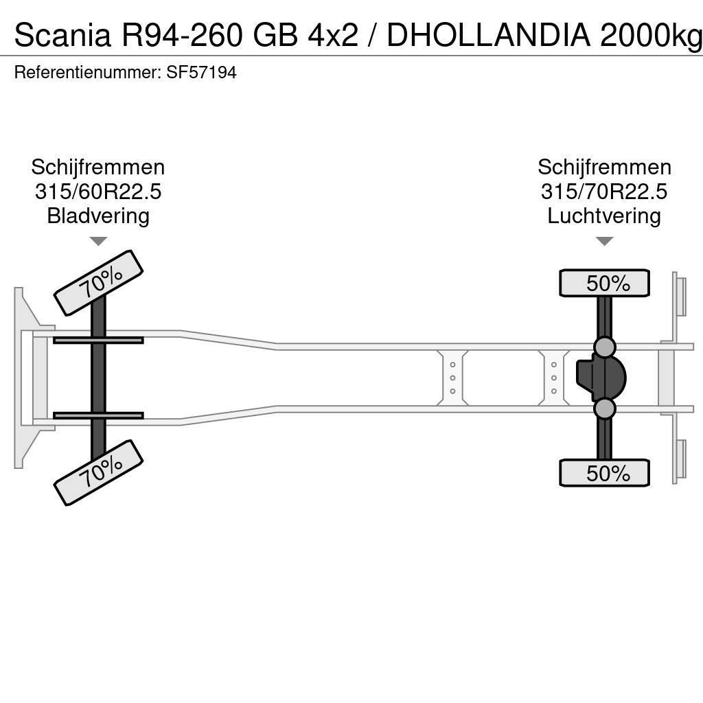 Scania R94-260 GB 4x2 / DHOLLANDIA 2000kg Tents