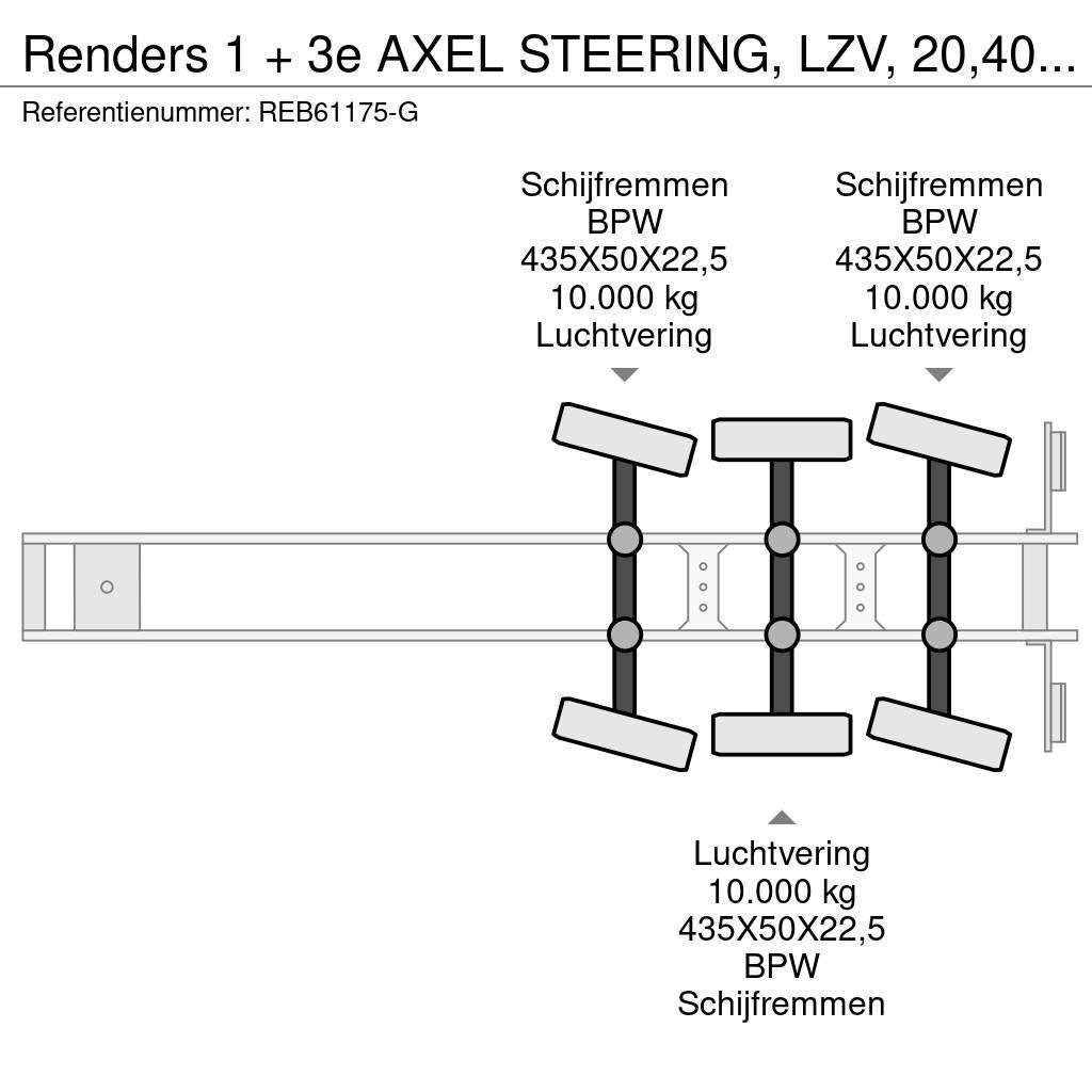 Renders 1 + 3e AXEL STEERING, LZV, 20,40,45 FT Konteinertreileri