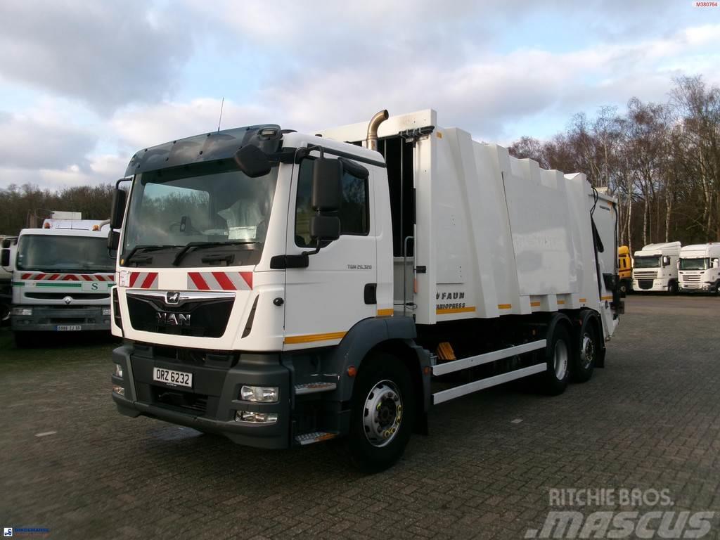 MAN TGM 26.320 6X2 Euro 6 RHD Faun refuse truck Atkritumu izvešanas transports