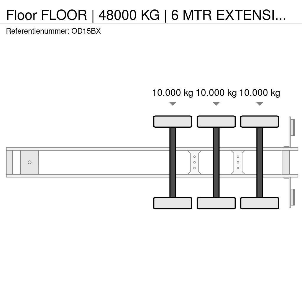Floor | 48000 KG | 6 MTR EXTENSION | STEERING AXLE Tents treileri