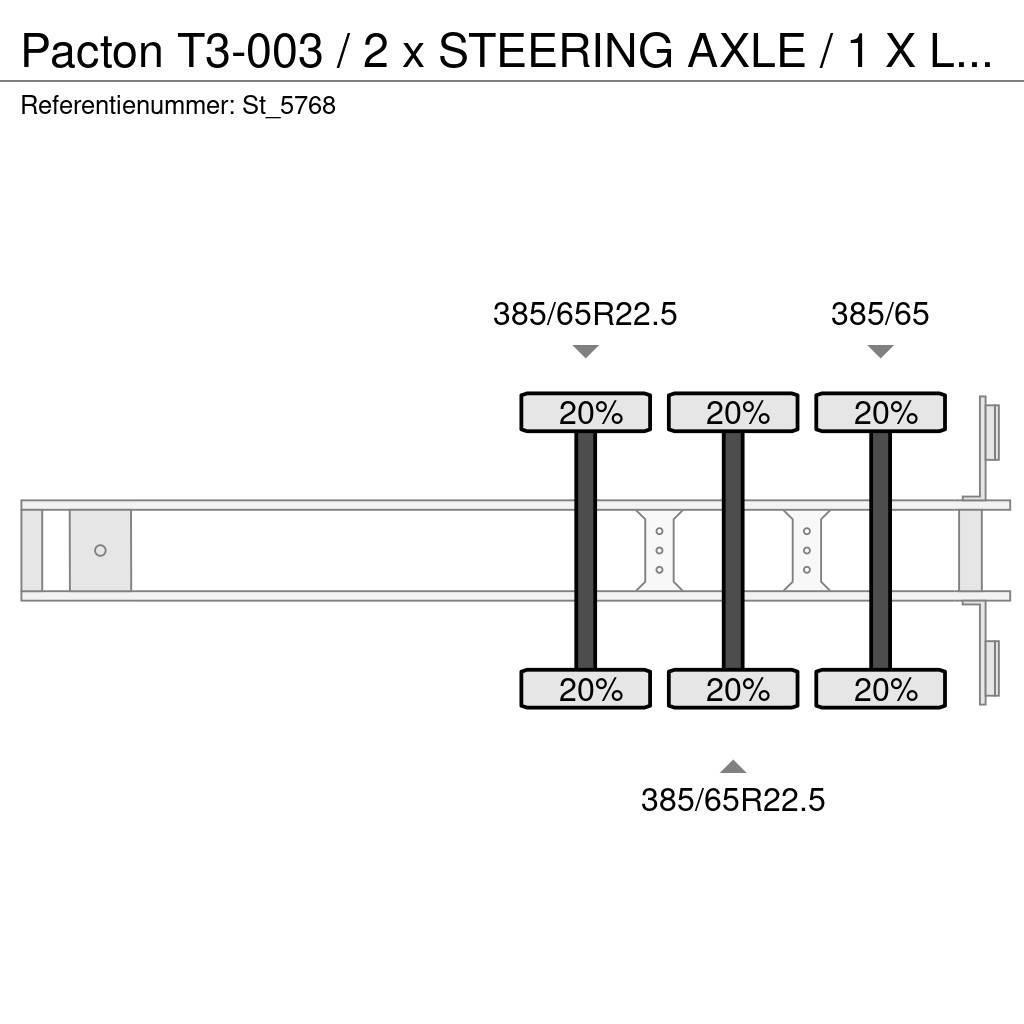 Pacton T3-003 / 2 x STEERING AXLE / 1 X LIFT AXLE Tents treileri