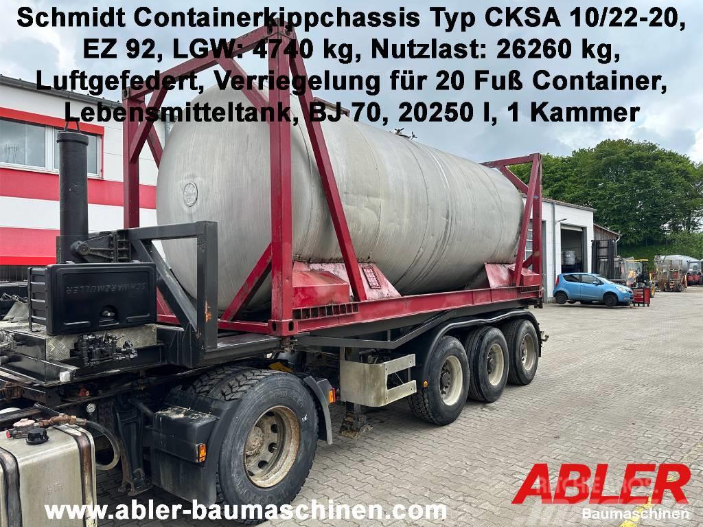 Schmidt CKSA 10/22-20 Containerkippchassis mit Tank Konteinertreileri