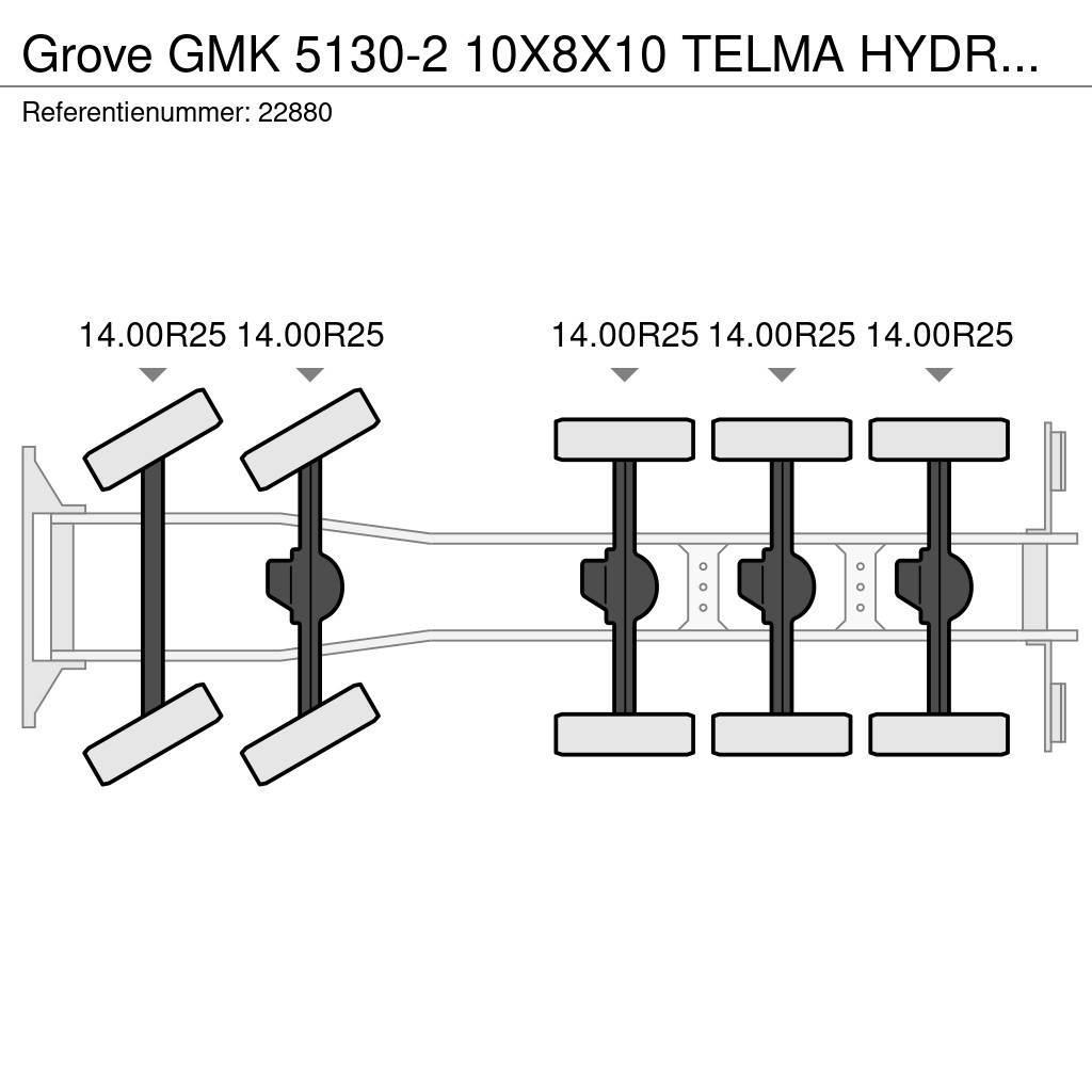 Grove GMK 5130-2 10X8X10 TELMA HYDRAULIC JIB Visurgājēji celtņi