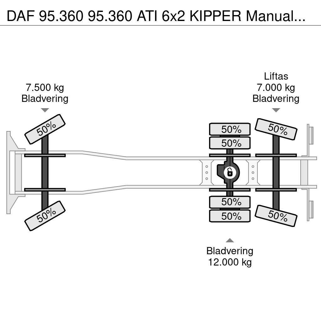 DAF 95.360 95.360 ATI 6x2 KIPPER Manualgetriebe Pašizgāzējs