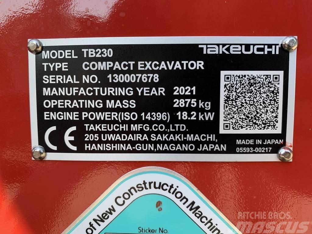Takeuchi TB230 V3 Mini ekskavatori < 7 t