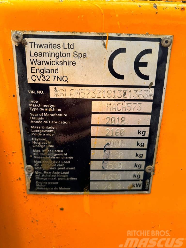Thwaites 3 Tonne Swivel Skip Dumper MACH573 ton Mini pašizgāzēji