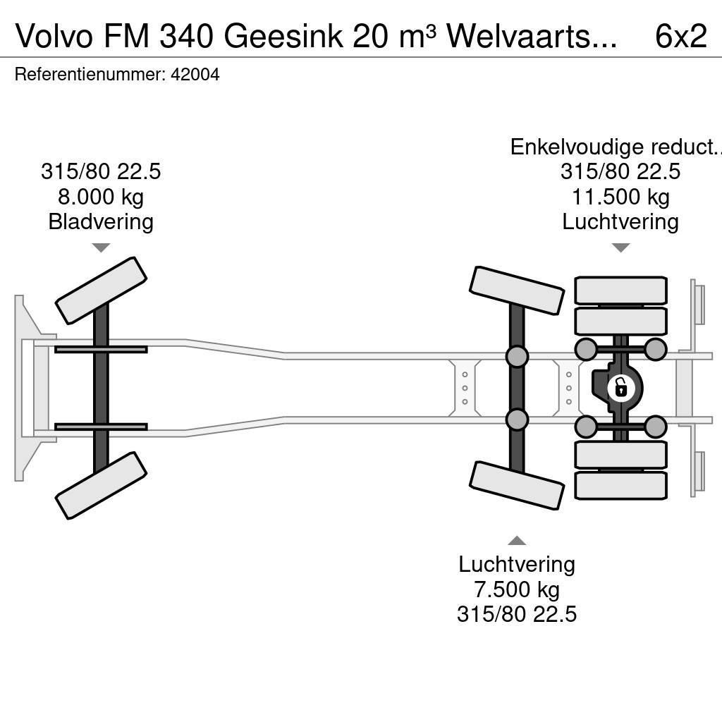 Volvo FM 340 Geesink 20 m³ Welvaarts weighing system Atkritumu izvešanas transports