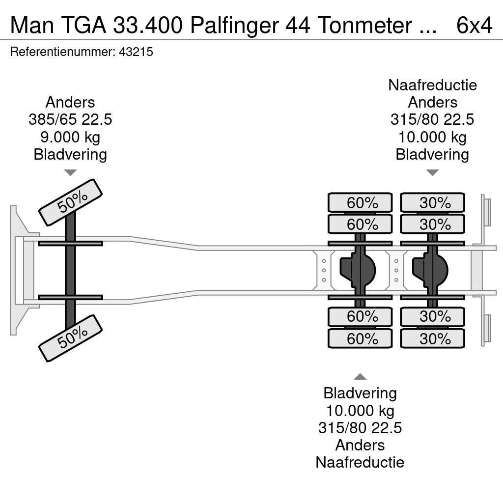 MAN TGA 33.400 Palfinger 44 Tonmeter laadkraan + Fly-J Visurgājēji celtņi