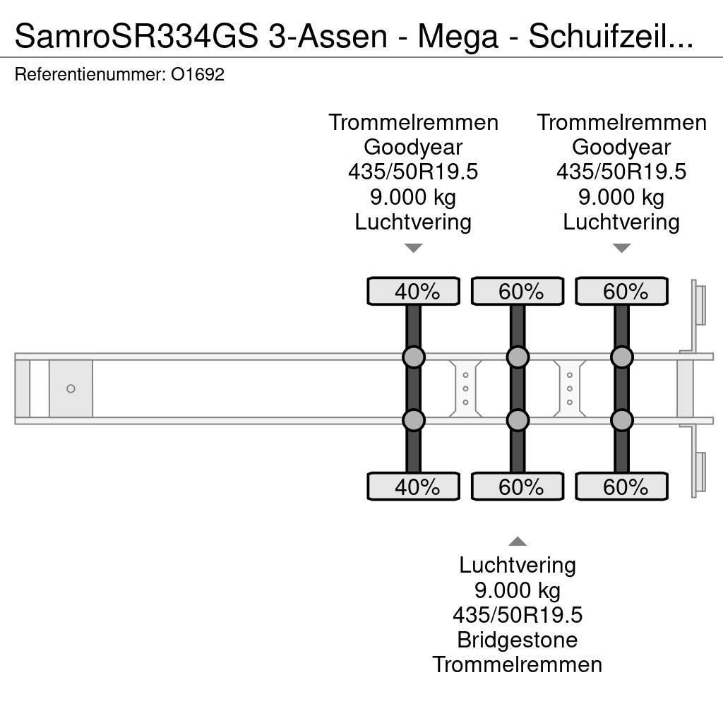 Samro SR334GS 3-Assen - Mega - Schuifzeilen - Trommelrem Tents puspiekabes