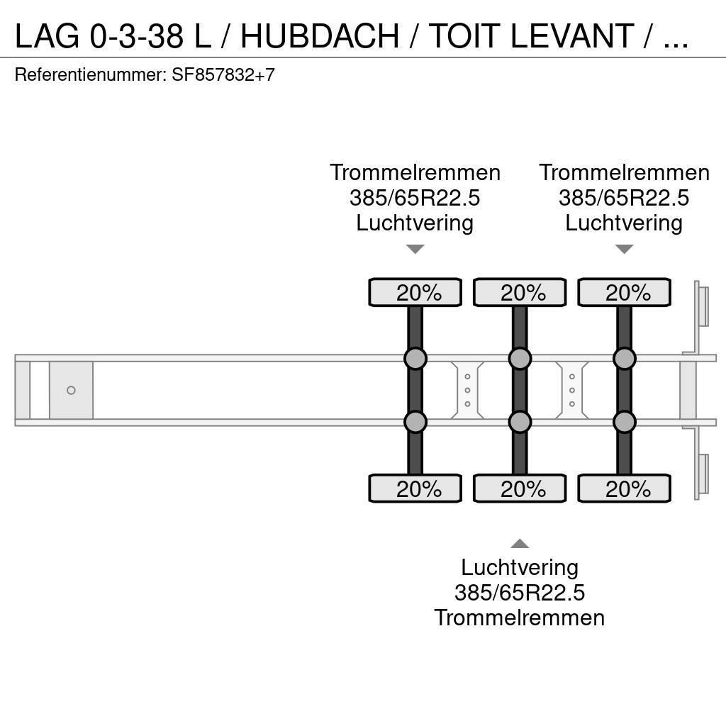 LAG 0-3-38 L / HUBDACH / TOIT LEVANT / HEFDAK / COIL / Tents puspiekabes