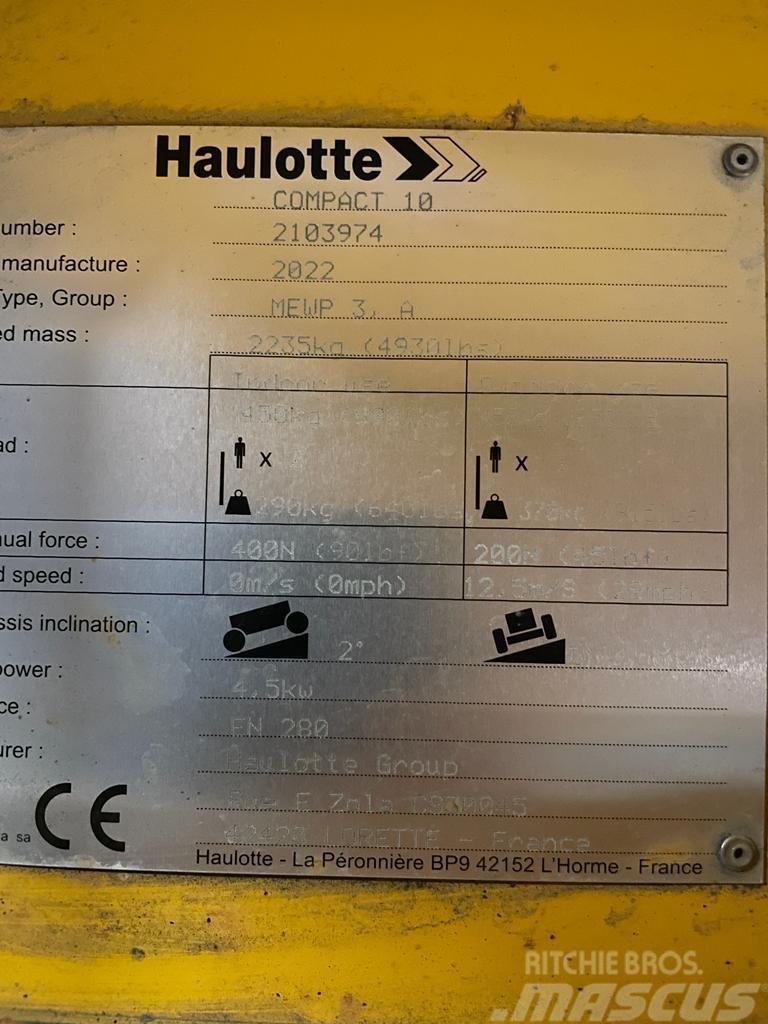 Haulotte Compact 10 Šķerveida pacēlāji