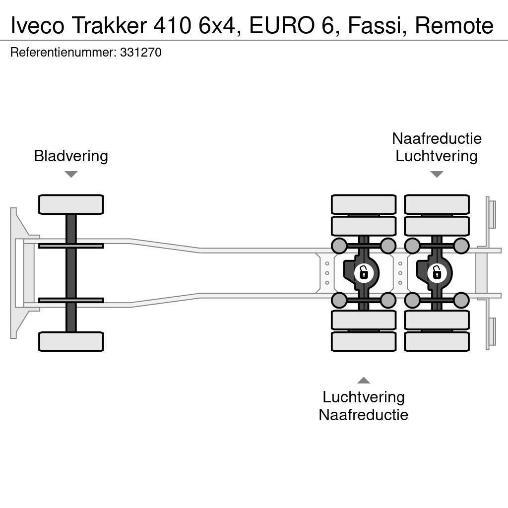 Iveco Trakker 410 6x4, EURO 6, Fassi, Remote Platformas/izkraušana no sāniem